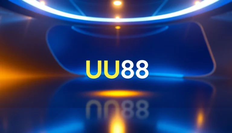 Professional illustration highlighting the UU88 logo with modern design elements, conveying reliability and innovation in online gaming services.