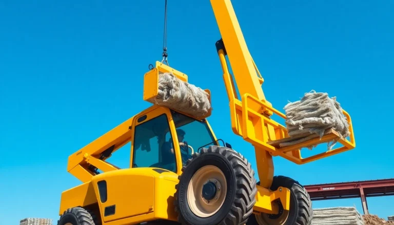 Effective telehandler rental services with modern machinery working on a busy construction site, showcasing lifting capacity and reliability for heavy-duty tasks.