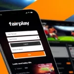Fairplay login screen with user authentication form, modern design, bright orange and black theme, and betting options in India’s leading sports book app