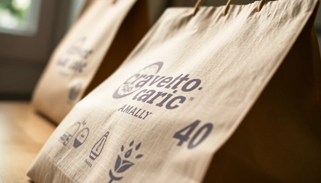 High-quality torba papierowa being filled with fresh bakery products, showcasing eco-friendly