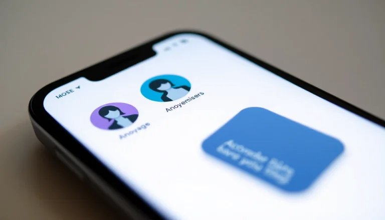 Engaging blindchat interface illustrating anonymous app chat with modern design and user icons