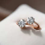 Showcase of high-quality lab-grown diamond rings with intricate designs and sparkling stones,