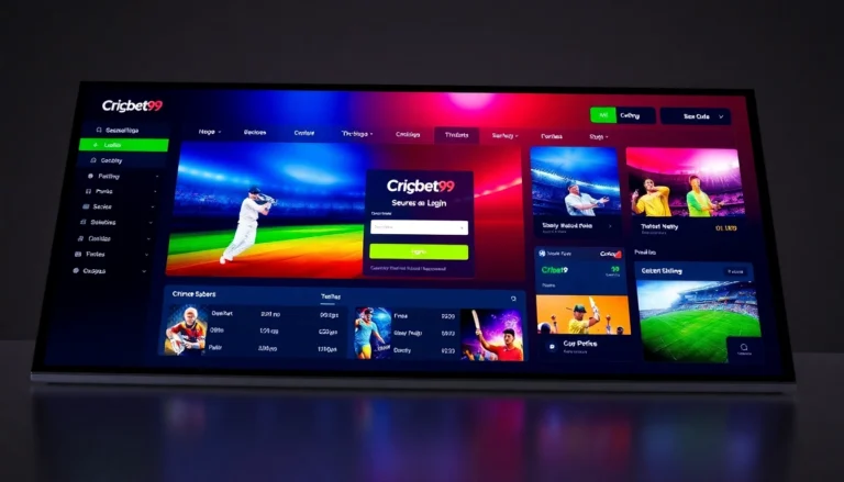 Efficient Cricbet99 login screen with vibrant cricket imagery and secure access for users in India