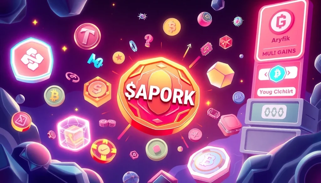 The APORK Token secured in multichain environment with GambleFi gaming setup, highlighting