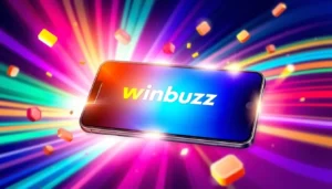 Clicking the Winbuzz Apk app on a smartphone shows exciting casino and betting features for players.