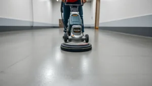 Expert floor preparation Birmingham services demonstrating leveling and grinding concrete