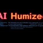 Computer screen displaying humanize AI process with natural text transformation in a modern